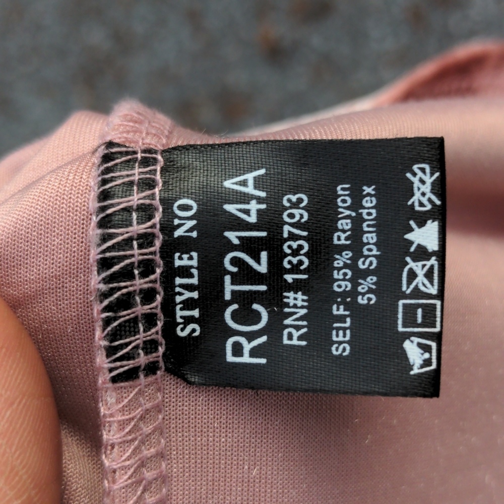 POL Pink Rose & Brown Crushed Velvet Crew Neck Short Sleeve Jersey-Style Top - Picture 13 of 13